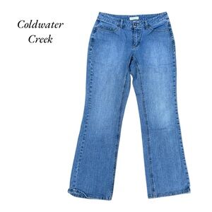 Wide Leg Light Wash Denim Bootcut Jeans 12 COLDWATER CREEK Y2K City Fit